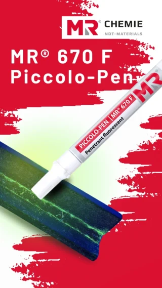 Compact, precise, efficient - the Piccolo Pen for penetrant testing! 
Small but powerful! The MR® 670 F Piccolo Pen is the ideal solution for quick and targeted penetrant testing. With its practical pen shape, it enables precise application of the test agent - ideal for hard-to-reach areas or small components.

Advantages at a glance:
✔ Precise application - perfect for fine structures and the smallest cracks
✔ Easy handling - ideal for on-the-go and mobile testing
✔ Efficient & clean - no spillage or unnecessary consumption of testing agents

🔗 Find out more: www.mr-chemie.de
__________

Kompakt, präzise, effizient – der Piccolo Pen für die Eindringprüfung! 
Klein, aber oho! Der MR® 670 F Piccolo Pen ist die ideale Lösung für schnelle und gezielte Eindringprüfungen. Mit seiner praktischen Stiftform ermöglicht er eine präzise Applikation des Prüfmittels – ideal für schwer zugängliche Stellen oder kleine Bauteile.

Vorteile auf einen Blick:
✔ Punktgenaues Auftragen – perfekt für feine Strukturen und kleinste Risse
✔ Einfache Handhabung – ideal für unterwegs und mobile Prüfungen
✔ Effizient & sauber – kein Verschütten oder unnötiger Verbrauch von Prüfmitteln

🔗 Erfahre mehr: www.mr-chemie.de

#penetranttesting #ndt #nondestructivetesting #qualityassurance #piccolopen #mrchemie