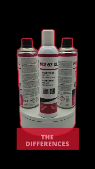 Red and Fluorescent - Four products, clear differences. 🔍
We show you a concise comparison of MR® 67 DL, MR® 68 NF, MR® 68 C, and MR® 68 H – so you can quickly identify the right penetrant for your application▶️
 
🔹 MR® 67 DL
Part of the Eco-Line 🌱, no declaration of hazardous ingredients, biodegradable, carrier medium: water
 
🔹 MR® 68 NF
Biodegradable, improved wetting, carrier medium: glycol
 
🔹 MR® 68 C
Best wetting, based on mineral oil, contains glycol
 
🔹 MR® 68 H
Suitable for temperatures up to 200 °C 🔥, carrier medium: hydrocarbons
 
➡️ Watch the video now and compare the key differences.
 
📩 If you’d like to learn more or get individual advice, feel free to contact us – we’re happy to help.
__________
 
Rot und Fluoreszierend - Vier Produkte, klare Unterschiede. 🔍
Wir stellen kompakt und anschaulich die Unterschiede zwischen MR® 67 DL, MR® 68 NF, MR® 68 C und MR® 68 H dar – damit ist schnell das passende Penetrant für die jeweilige Anwendung gefunden▶️
 
🔹 MR® 67 DL
Teil der Eco-Line 🌱, keine kennzeichnungspflichtigen Inhaltsstoffe, biologisch abbaubar, Trägermedium: Wasser
 
🔹 MR® 68 NF
Biologisch abbaubar, verbesserte Benetzung, Trägermedium: Glykol
 
🔹 MR® 68 C
Beste Benetzung, basiert auf Mineralöl, enthält Glykol
 
🔹 MR® 68 H
Geeignet für Temperaturen bis 200 °C 🔥, Trägermedium: Kohlenwasserstoffe
 
➡️ Jetzt Video ansehen und vergleichen.
 
📩 Für weitere Informationen oder eine persönliche Beratung stehen wir gerne zur Verfügung. Kontaktieren Sie uns – wir unterstützen Sie gern.
 
#ProductComparison #IndustrialSolutions #EcoLine #Sustainability #Manufacturing #IndustryExperts #Metalworking #SmartSolutions