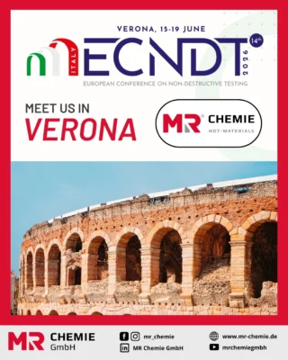 🔍 ECNDT 2026 – Meet us in Verona!
From June 15–19, 2026, the international NDT community will gather in Verona for ECNDT 2026. The conference brings together experts, researchers, and industry professionals to exchange knowledge on the latest developments, research, and technologies shaping the future of NDT.

Several members of the MR Chemie team will be attending and available for meetings throughout the event.

Whether you would like to discuss NDT applications, inspection processes, industry challenges, or potential collaborations, we look forward to connecting with you.

📍 ECNDT 2026 – Verona, Italy
📅 June 15–19, 2026

If you will be attending as well, feel free to reach out and schedule a meeting in advance.

See you in Verona! 👋
________

🔍 ECNDT 2026 – Wir sind in Verona dabei!
Vom 15. bis 19. Juni 2026 trifft sich die internationale ZfP-Community auf der ECNDT 2026 in Verona. Die Konferenz bringt Experten, Wissenschaftler und Industrievertreter aus aller Welt zusammen, um aktuelle Entwicklungen, Forschungsergebnisse und neue Technologien zu diskutieren.

Auch wir von MR Chemie sind mit mehreren Ansprechpartnern vor Ort und freuen uns auf den persönlichen Austausch.

Ob klassische ZfP-Verfahren, neue Anwendungsfelder, Prüfprozesse oder individuelle Herausforderungen aus der Praxis – wir stehen gerne für Gespräche, Fragen und Terminvereinbarungen zur Verfügung.

📍 ECNDT 2026 – Verona, Italien
📅 15.–19. Juni 2026

Sie sind ebenfalls vor Ort und möchten sich austauschen? Sprechen Sie uns gerne an oder vereinbaren Sie vorab einen Termin.

Wir freuen uns auf spannende Gespräche und viele bekannte sowie neue Gesichter in Verona. 👋

#ECNDT2026 #NDT #ZfP #QualityAssurance #Inspection #NonDestructiveTesting #MRChemie #Verona